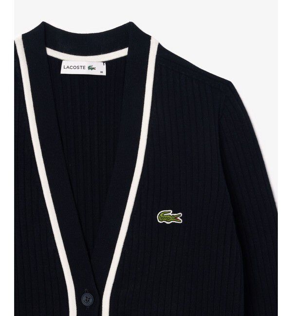 LACOSTE「3Dニットカーディガン」|カーディガン|