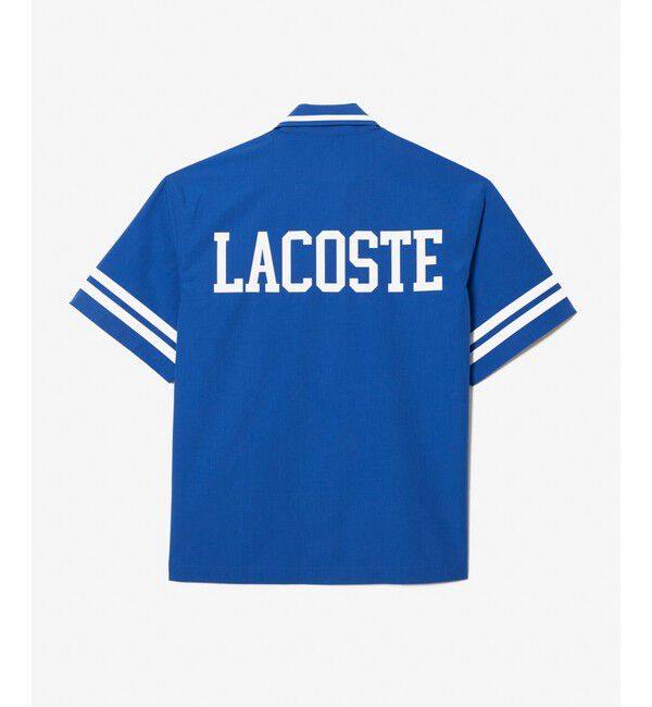 LACOSTE「配色ライン オーバーサイズ バックプリントオープンカラーシャツ」|シャツ・ブラウス|