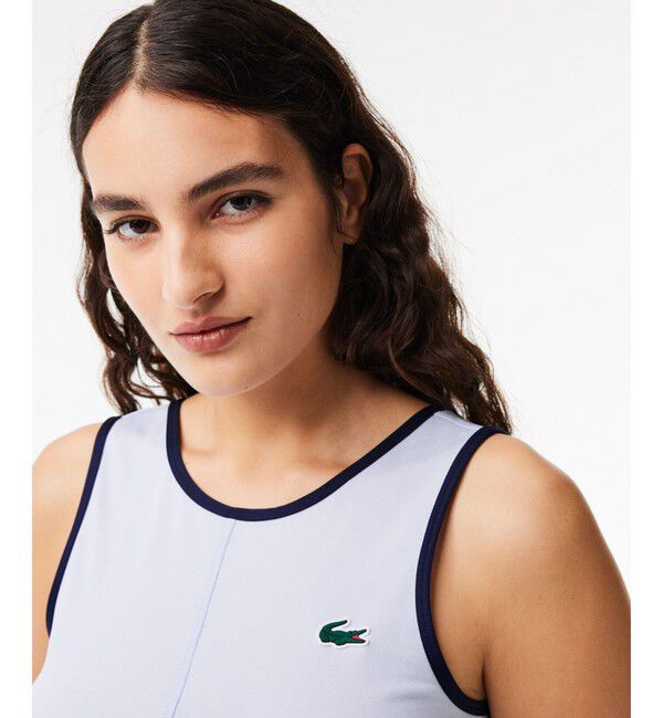 LACOSTE「ウルトラストレッチ鹿の子 アシンメトリープリーツスカートテニスドレス」|ワンピース|