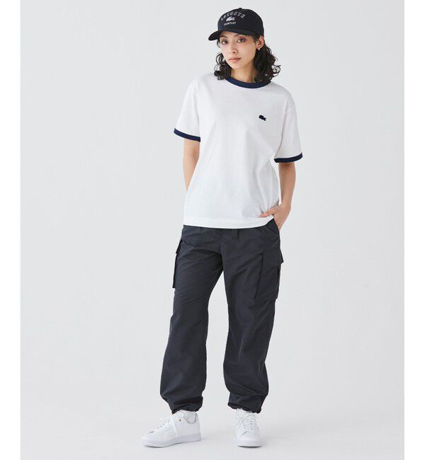 LACOSTE「撥水 防水 ウィメンズ 軽量 ルーズフィット ストレート ナイロンカーゴパンツ」|カーゴ|