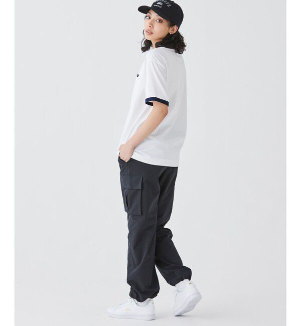 LACOSTE「撥水 防水 ウィメンズ 軽量 ルーズフィット ストレート ナイロンカーゴパンツ」|カーゴ|