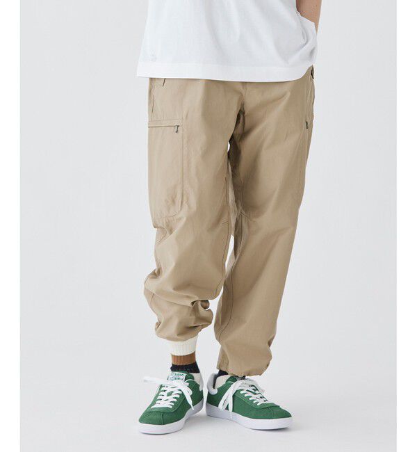 LACOSTE「ワイドテーパード ナイロンコットンツイル 裾ドローコード カーゴパンツ」|カーゴ|ベージュ