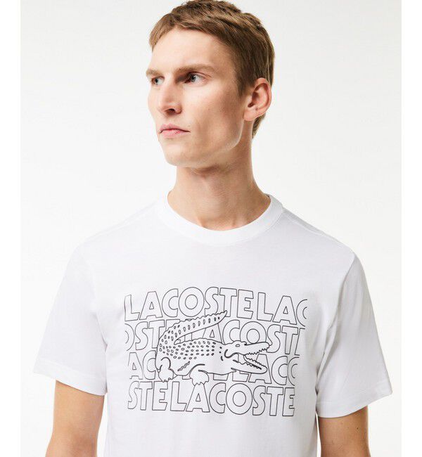 LACOSTE「ネーム＆ワニロゴグラフィックドライTシャツ」|Tシャツ・カットソー|