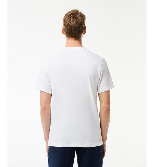 LACOSTE「ネーム＆ワニロゴグラフィックドライTシャツ」|Tシャツ・カットソー|
