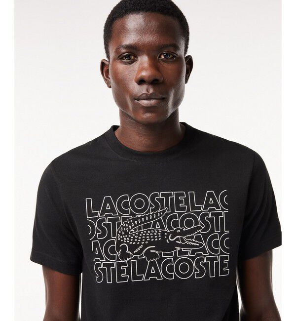 LACOSTE「ネーム＆ワニロゴグラフィックドライTシャツ」|Tシャツ・カットソー|