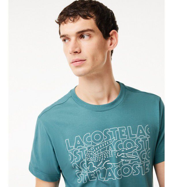 LACOSTE「ネーム＆ワニロゴグラフィックドライTシャツ」|Tシャツ・カットソー|