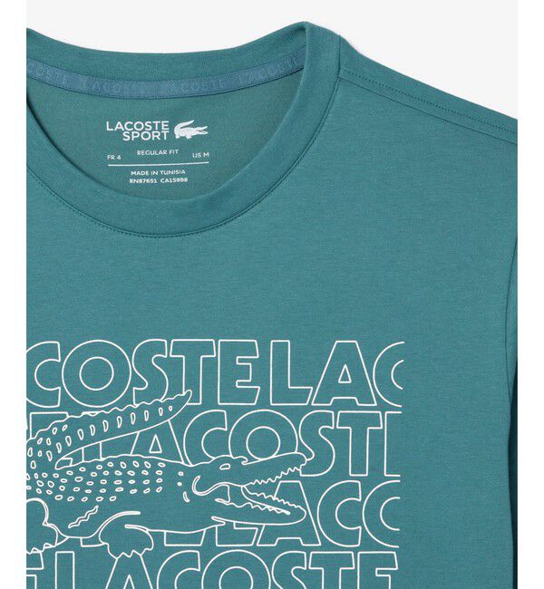 LACOSTE「ネーム＆ワニロゴグラフィックドライTシャツ」|Tシャツ・カットソー|