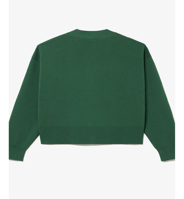 LACOSTE「クロップド丈 ミラノリブニットVネックカーディガン」|カーディガン|