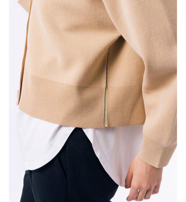 LACOSTE「クロップド丈 ミラノリブニットVネックカーディガン」|カーディガン|