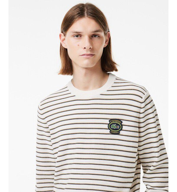 LACOSTE「オーガニックコットン ボーダーニットセーター」|ニット・セーター|