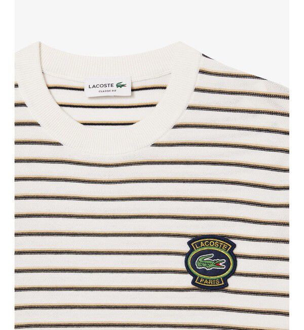 LACOSTE「オーガニックコットン ボーダーニットセーター」|ニット・セーター|
