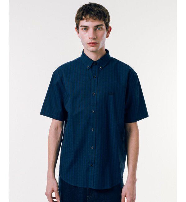 LACOSTE「モノグラム柄 プリントジャカードシャンブレーオックスフォードシャツ」|シャツ・ブラウス|