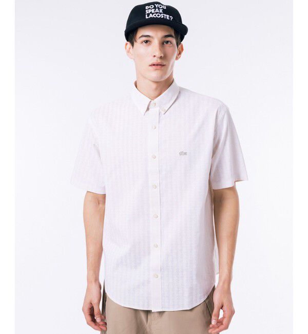LACOSTE「モノグラム柄 プリントジャカードシャンブレーオックスフォードシャツ」|シャツ・ブラウス|