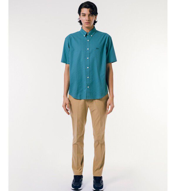 LACOSTE「モノグラム柄 プリントジャカードシャンブレーオックスフォードシャツ」|シャツ・ブラウス|