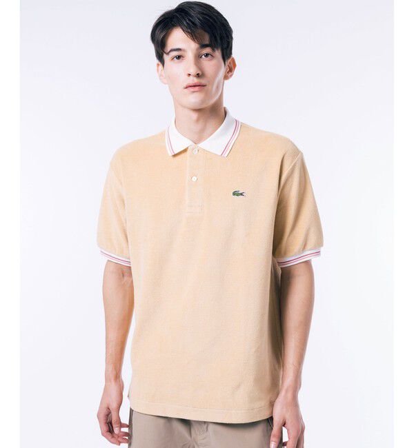 LACOSTE「ハイゲージパイル地 オーバーサイズ 半袖ポロシャツ」|ポロシャツ|ベージュ