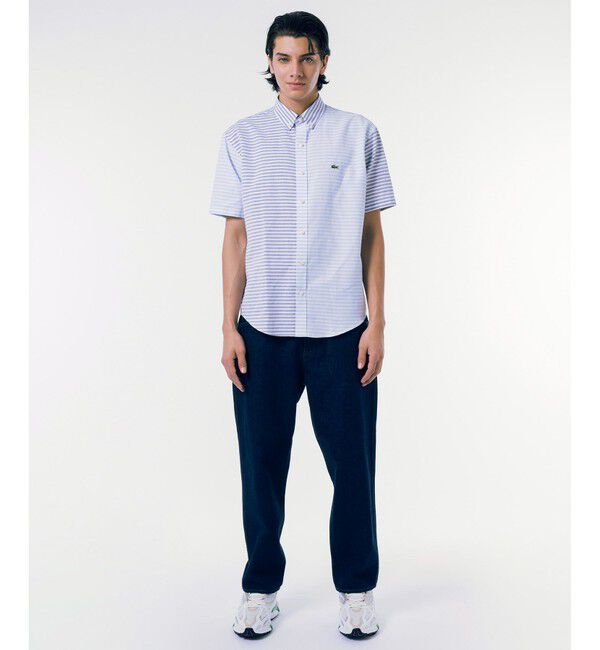 LACOSTE「コットンリネンボーダーシャツ」|シャツ・ブラウス|