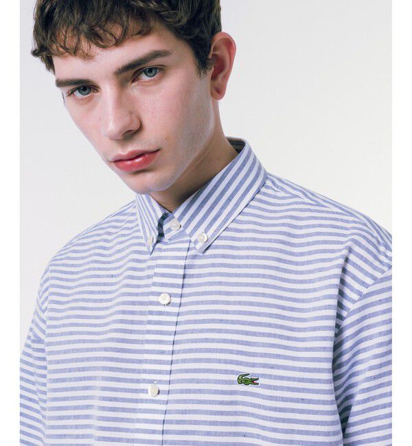 LACOSTE「コットンリネンボーダーシャツ」|シャツ・ブラウス|