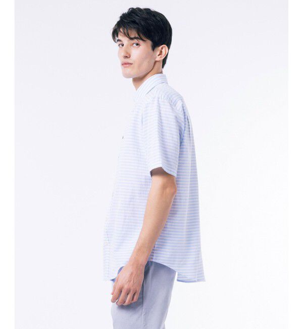 LACOSTE「コットンリネンボーダーシャツ」|シャツ・ブラウス|