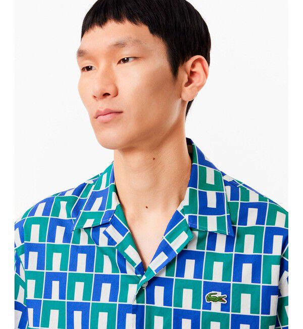 LACOSTE「オーガニックコットン ロバート・ジョージ オールオーバーオープンカラーシャツ」|シャツ・ブラウス|