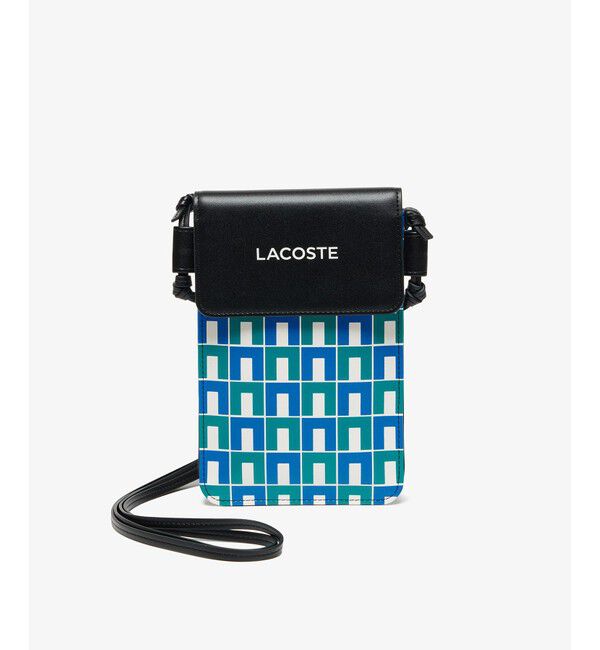 LACOSTE「ロバート・ジョージ テキスタイルスマホポーチ」|モバイルケース|グリーン