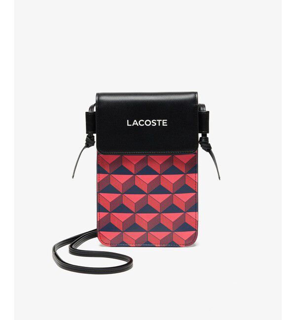 LACOSTE「ロバート・ジョージ テキスタイルスマホポーチ」|モバイルケース|レッド