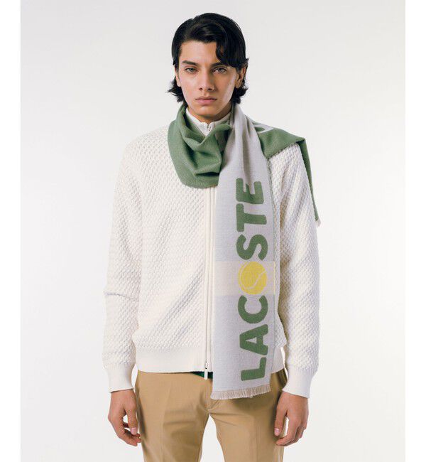 LACOSTE「ネームジャカードコットンストール」|マフラー|
