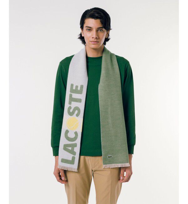 LACOSTE「ネームジャカードコットンストール」|マフラー|