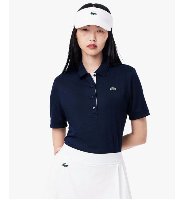 LACOSTE「ウルトラドライ仕様ストレッチゴルフポロシャツ (半袖)」|ポロシャツ|ネイビー
