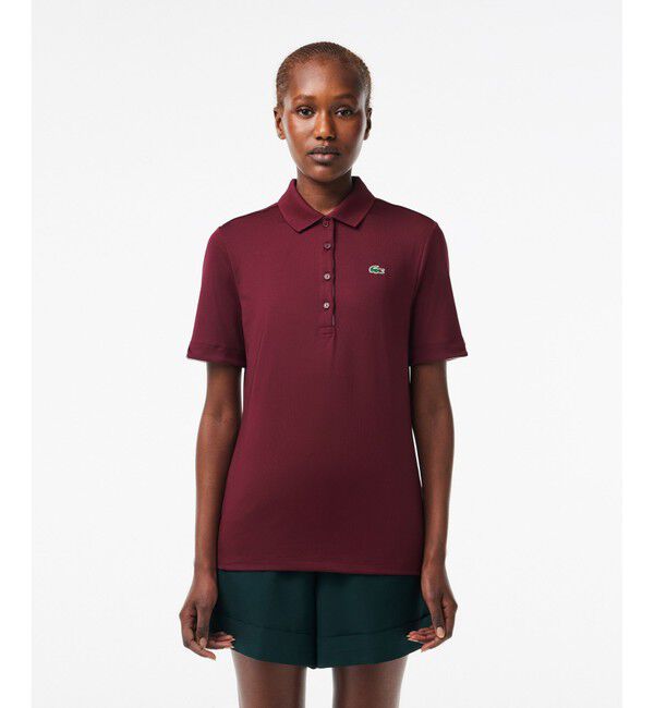LACOSTE「ウルトラドライ仕様ストレッチゴルフポロシャツ (半袖)」|ポロシャツ|レッド