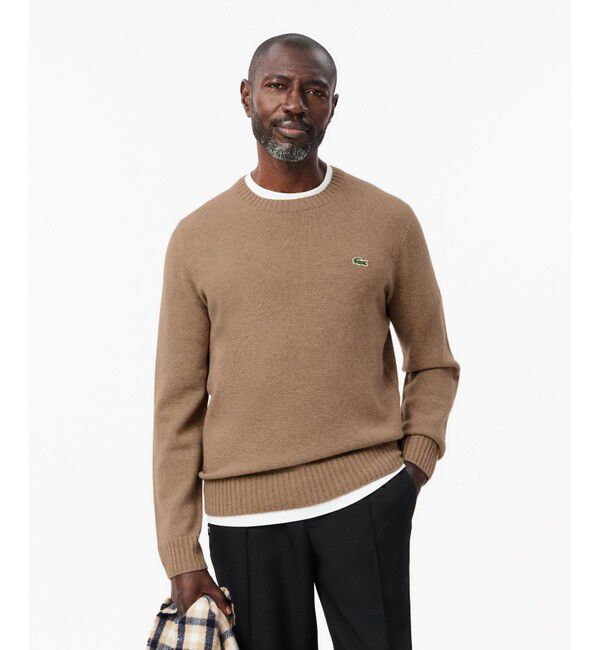 LACOSTE「エッセンシャルカシミヤニットセーター / 3Dシームレスニット」|ニット・セーター|ライトブラウン