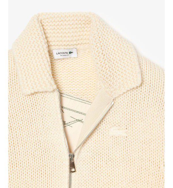LACOSTE「バックステッチニットジャケット」|ニット・セーター|