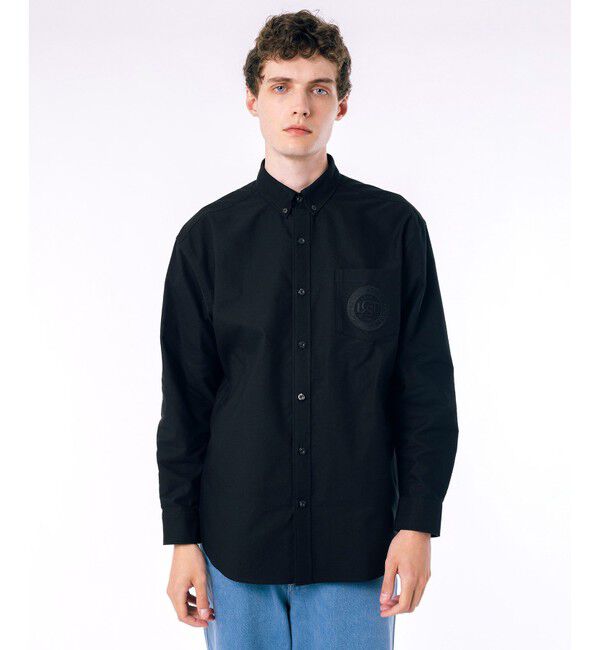 LACOSTE「ヘビーウェイト オーバーサイズ ウォッシュドオックスフォードBD長袖シャツ」|シャツ・ブラウス|ブラック