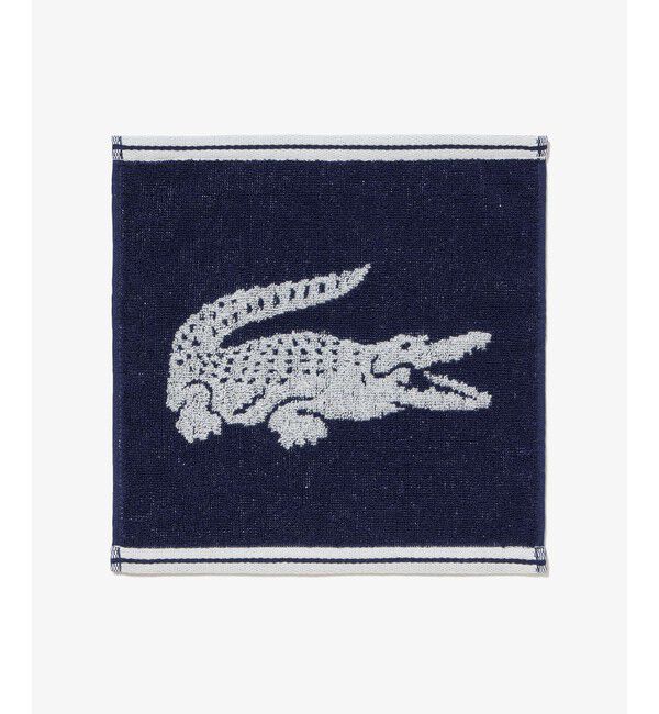 LACOSTE「ワニロゴジャカードハンカチタオル」|タオル|ダークネイビー