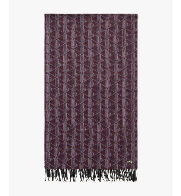 LACOSTE「モノグラムジャカード大判リサイクルマフラー」|マフラー|