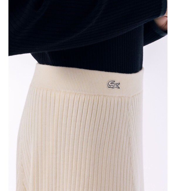 LACOSTE「ボリューム フレア 切り替えリブニットスカート」|スカート|