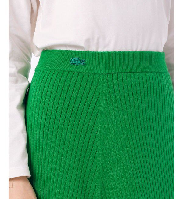 LACOSTE「ボリューム フレア 切り替えリブニットスカート」|スカート|