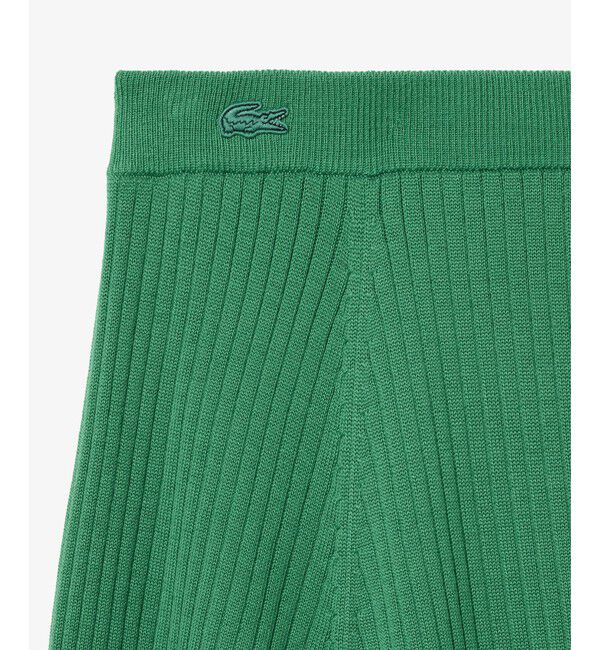 LACOSTE「ボリューム フレア 切り替えリブニットスカート」|スカート|