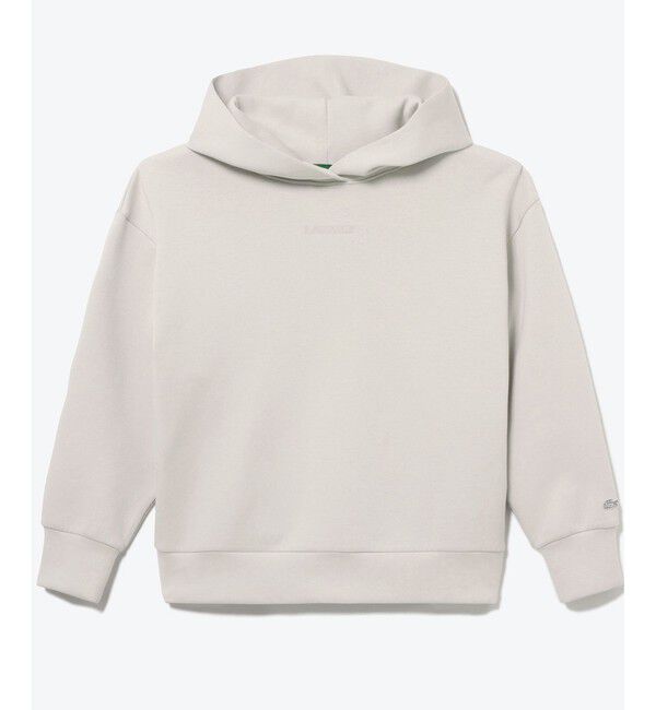LACOSTE「ブランドネームロゴステッチ クロップド丈 ダブルフェイススウェットフーディー / スウェットパーカー」|パーカー|