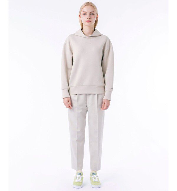 LACOSTE「ブランドネームロゴステッチ クロップド丈 ダブルフェイススウェットフーディー / スウェットパーカー」|パーカー|