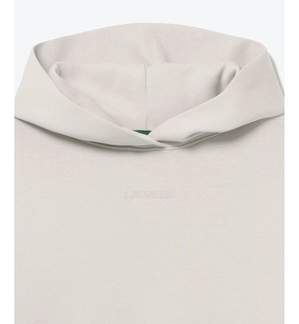 LACOSTE「ブランドネームロゴステッチ クロップド丈 ダブルフェイススウェットフーディー / スウェットパーカー」|パーカー|