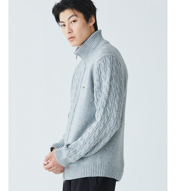 LACOSTE「クレイジーニッティングハイネックジップカーディガン / ダブルジップ ドライバーズニット」|カーディガン|
