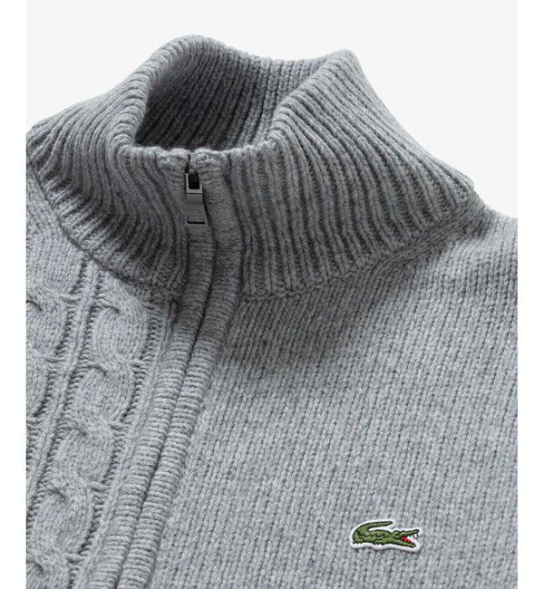 LACOSTE「クレイジーニッティングハイネックジップカーディガン / ダブルジップ ドライバーズニット」|カーディガン|