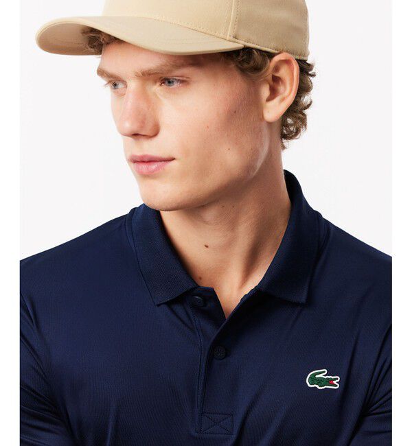 LACOSTE「UPF50 UVカット ウルトラドライワントーン長袖ポロシャツ」|ポロシャツ|