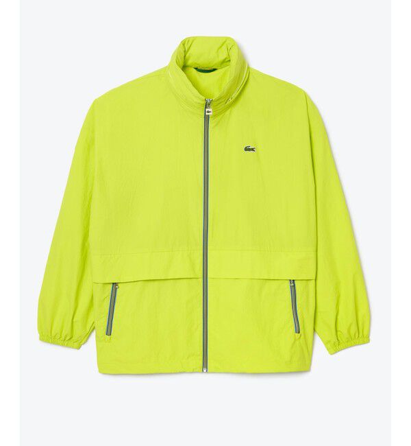 LACOSTE「撥水 防風 ボリュームスリーブ ナイロンジャケット / スタンドジップブルゾン」|その他|ライム