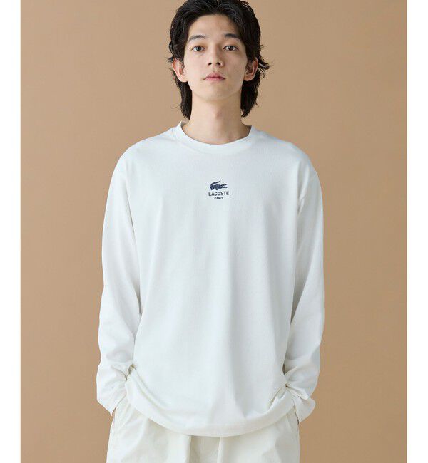 LACOSTE「オーバーサイズ PARISロゴ ヘビーウェイト 長袖Tシャツ / ロンT」|Tシャツ・カットソー|