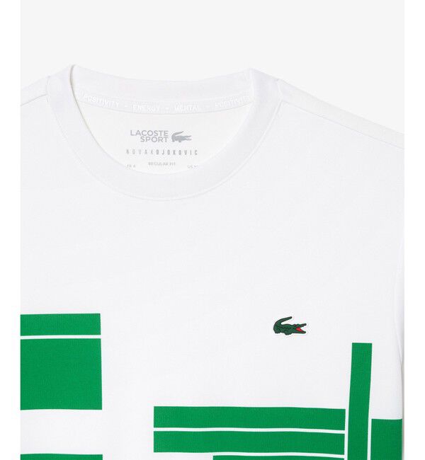 LACOSTE「UPF50＋ UVカット 『ノバク・ジョコビッチ』コートプリント ウルトラドライ 半袖Tシャツ」|Tシャツ・カットソー|
