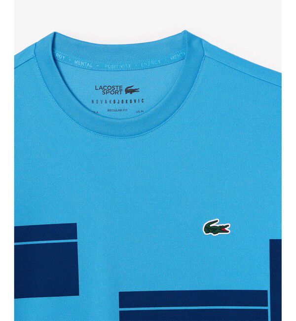 LACOSTE「UPF50＋ UVカット 『ノバク・ジョコビッチ』コートプリント ウルトラドライ 半袖Tシャツ」|Tシャツ・カットソー|