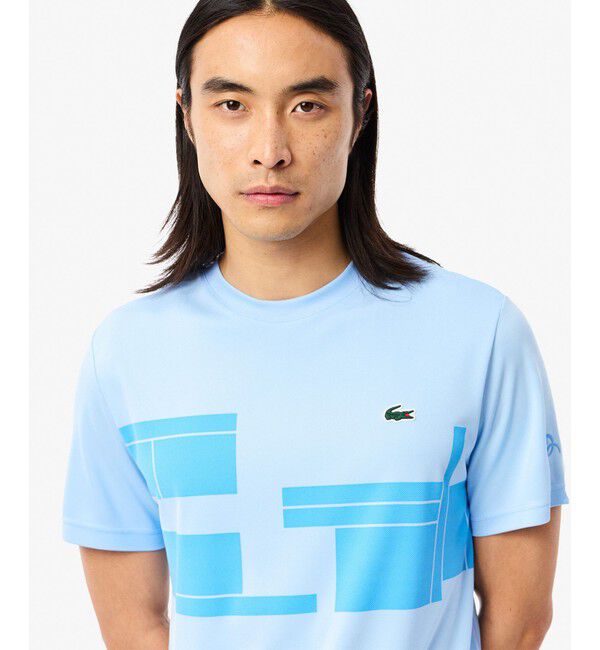 LACOSTE「UPF50＋ UVカット 『ノバク・ジョコビッチ』コートプリント ウルトラドライ 半袖Tシャツ」|Tシャツ・カットソー|