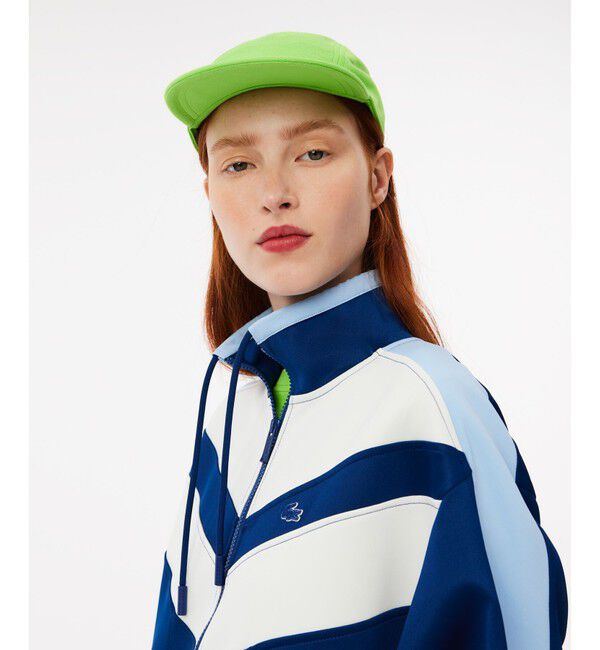 LACOSTE「ライン切り替え トラックジャケットドレス / ハーフジップワンピース」|ワンピース|