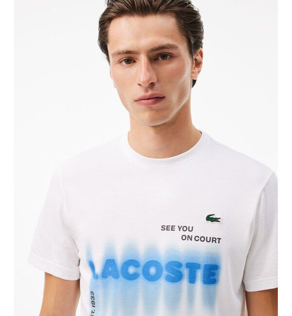 LACOSTE「吸水速乾『ダニール・メドベージェフ』ネームグラフィックTシャツ」|Tシャツ・カットソー|
